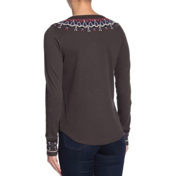 Lucky Brand Embroidered Neck Thermal Henley S - Picture 4 of 8
